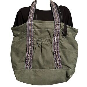 Roots Canvas Tote Bag Olive / Military Green